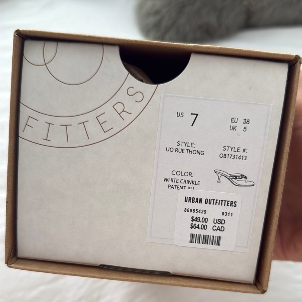 Urban Outfitters White Patent Thong Sandals